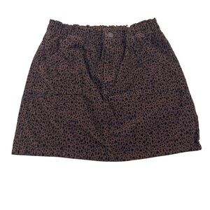 Old Navy Girls XL 14-16 Brown Leopard Print Skirt 100% Cotton